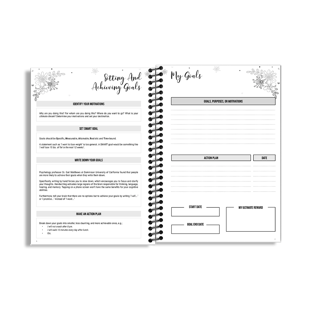90-Day Fitness Planner and Journal (Blue Vintage) - Image 2