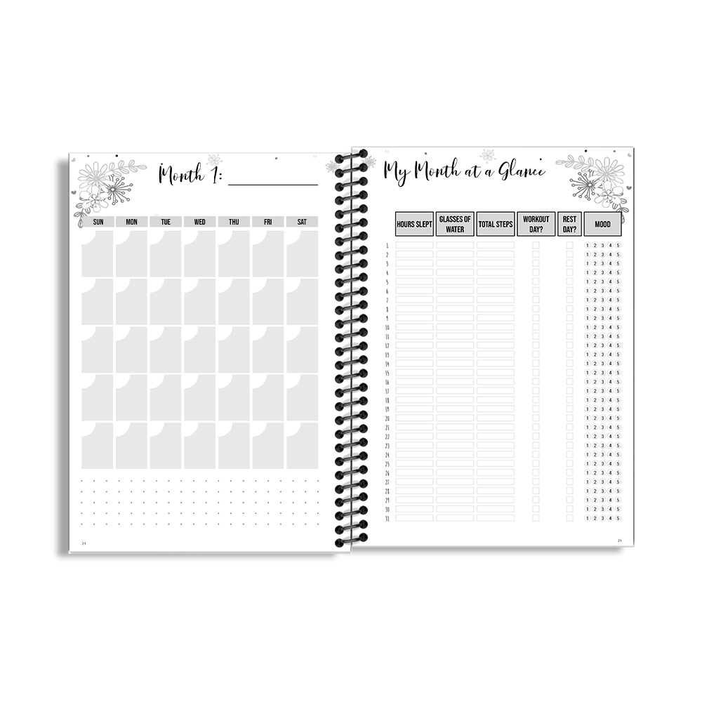 90-Day Fitness Planner and Journal (Blue Vintage) - Image 6