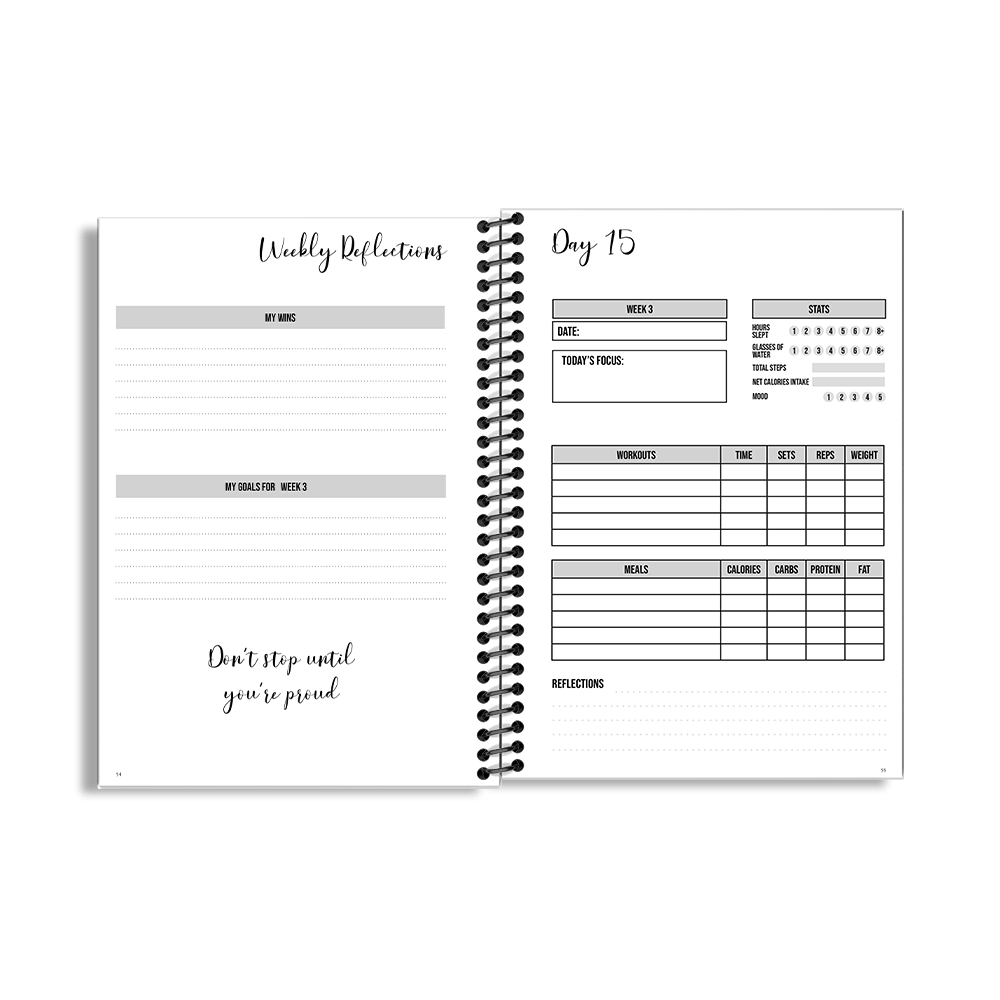 90-Day Fitness Planner and Journal (Pink) - Image 7