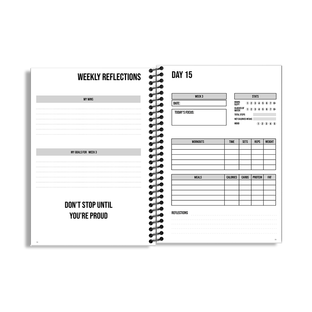 90-Day Fitness Planner and Journal (Navy) - Image 7