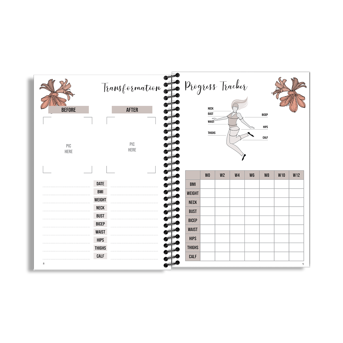 12-Week Fitness Planner and Journal (Clivia) - Image 3
