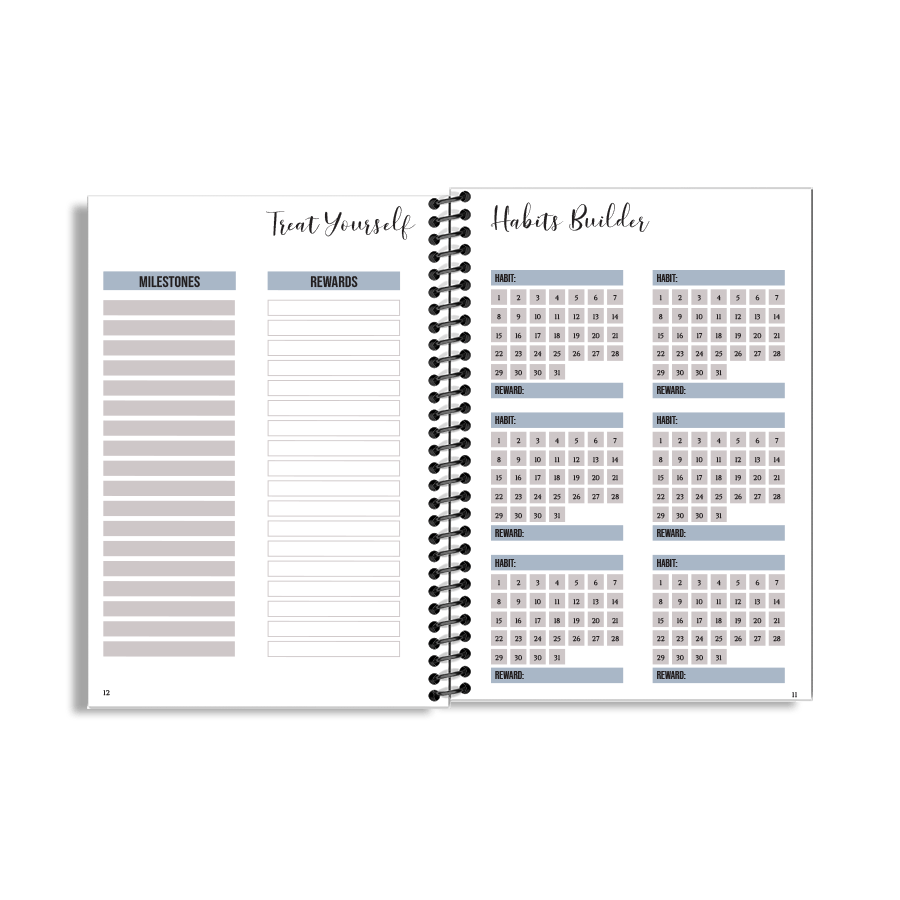 12-Week Fitness Planner and Journal (Blue) - Image 4