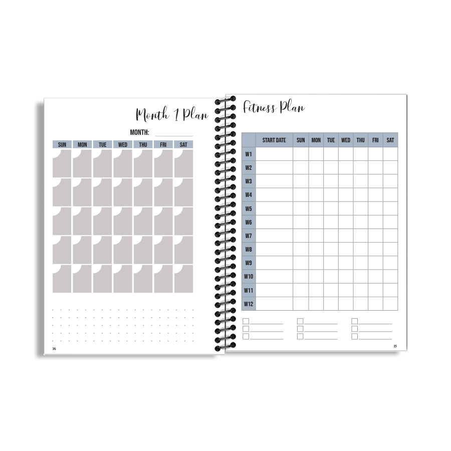 12-Week Fitness Planner and Journal (Blue) - Image 5