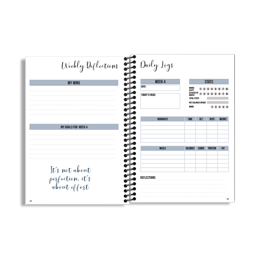12-Week Fitness Planner and Journal (Blue) - Image 6