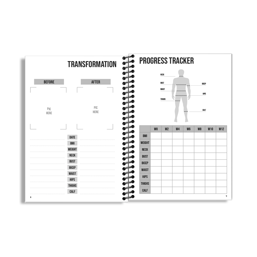 12-Week Fitness Planner and Journal (Black) - Image 3