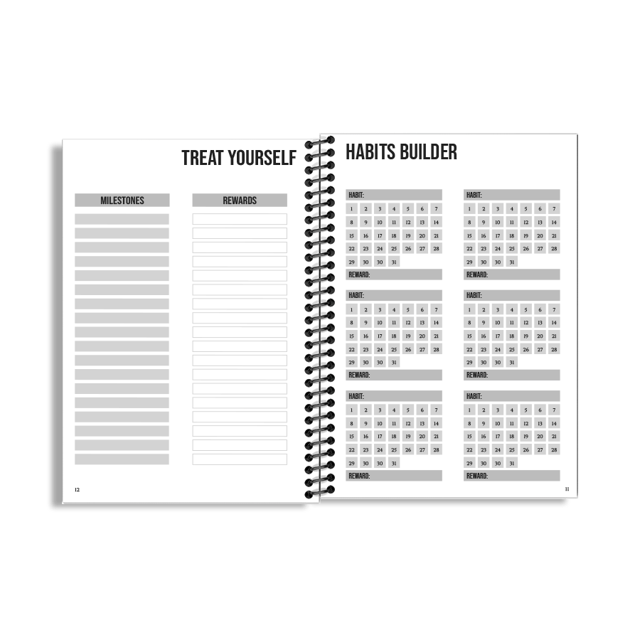 12-Week Fitness Planner and Journal (Black) - Image 4