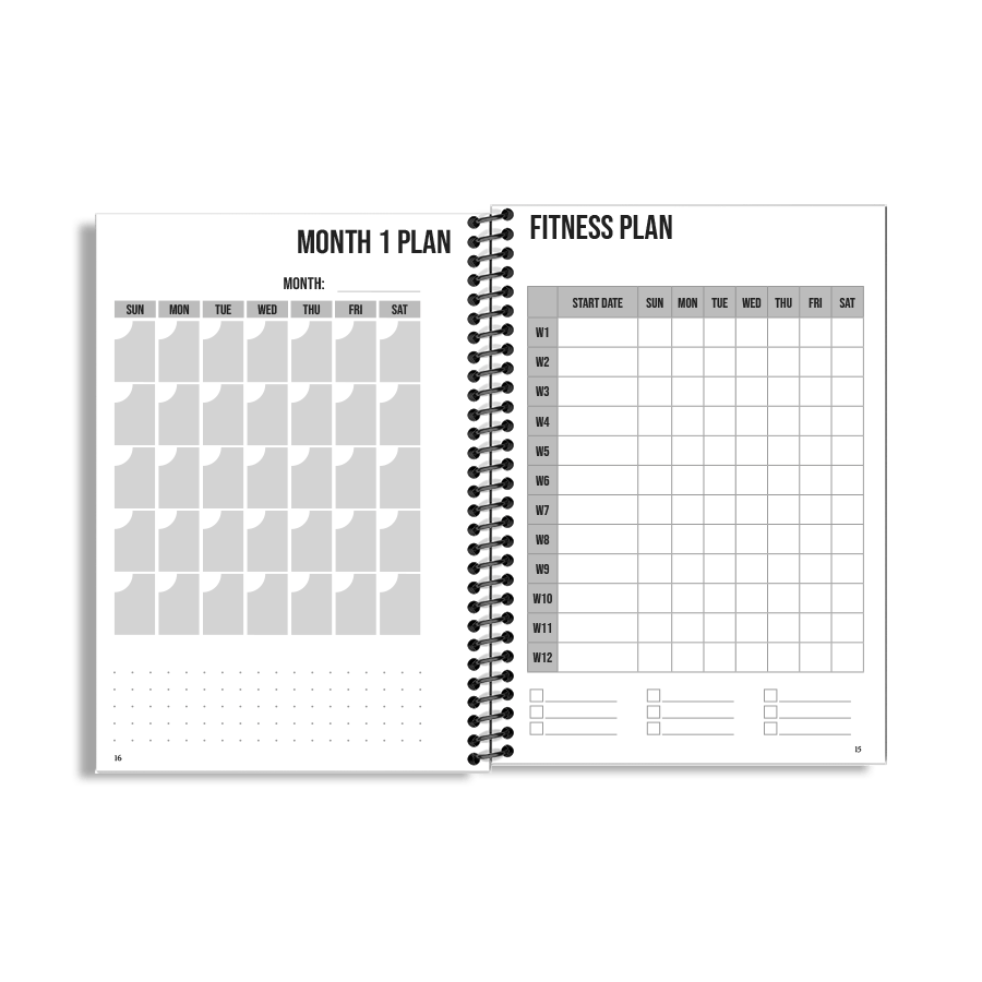 12-Week Fitness Planner and Journal (Black) - Image 5
