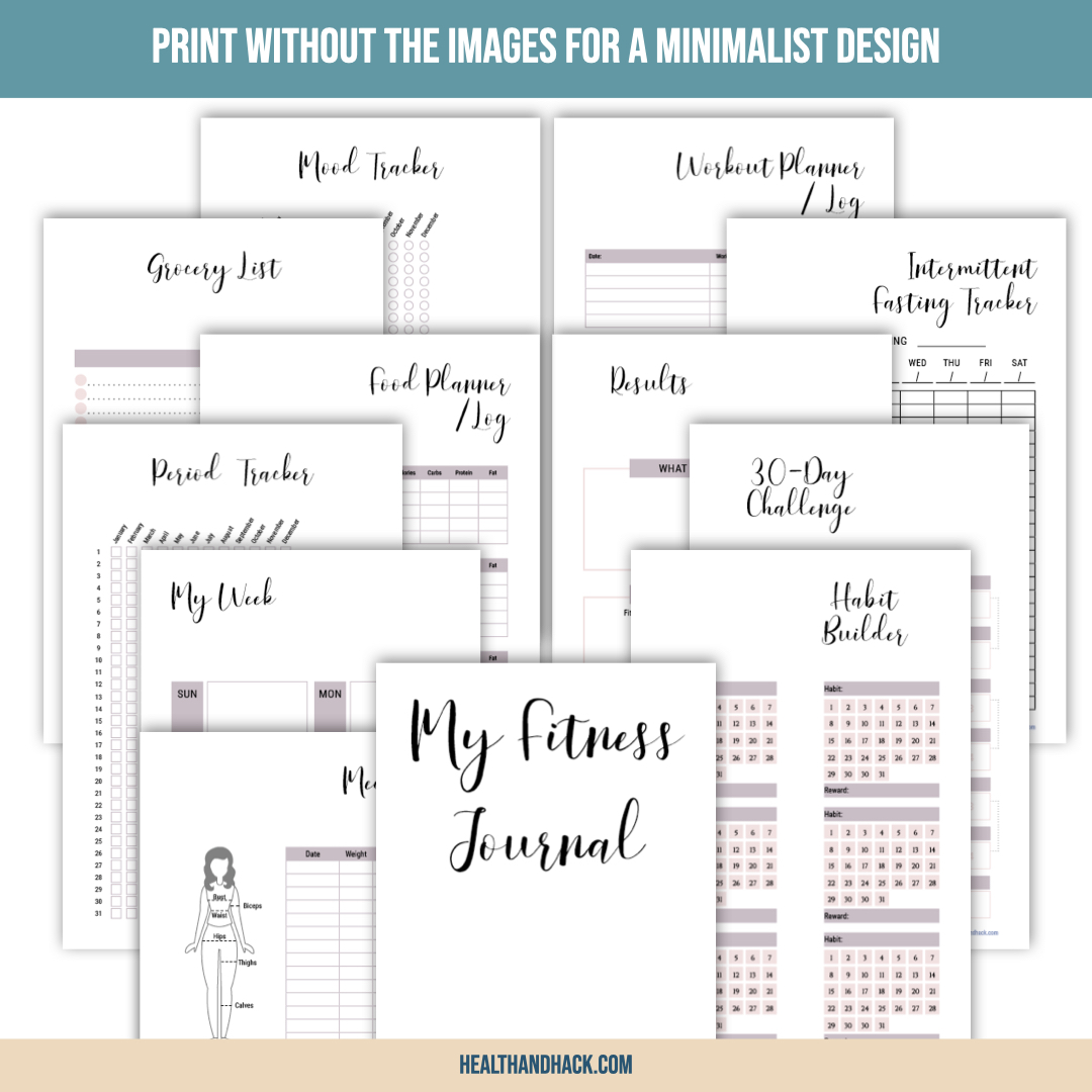 Printable Fitness Planner - Floral Design - Image 3