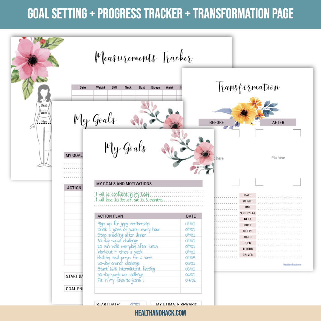 Printable Fitness Planner - Floral Design - Image 4