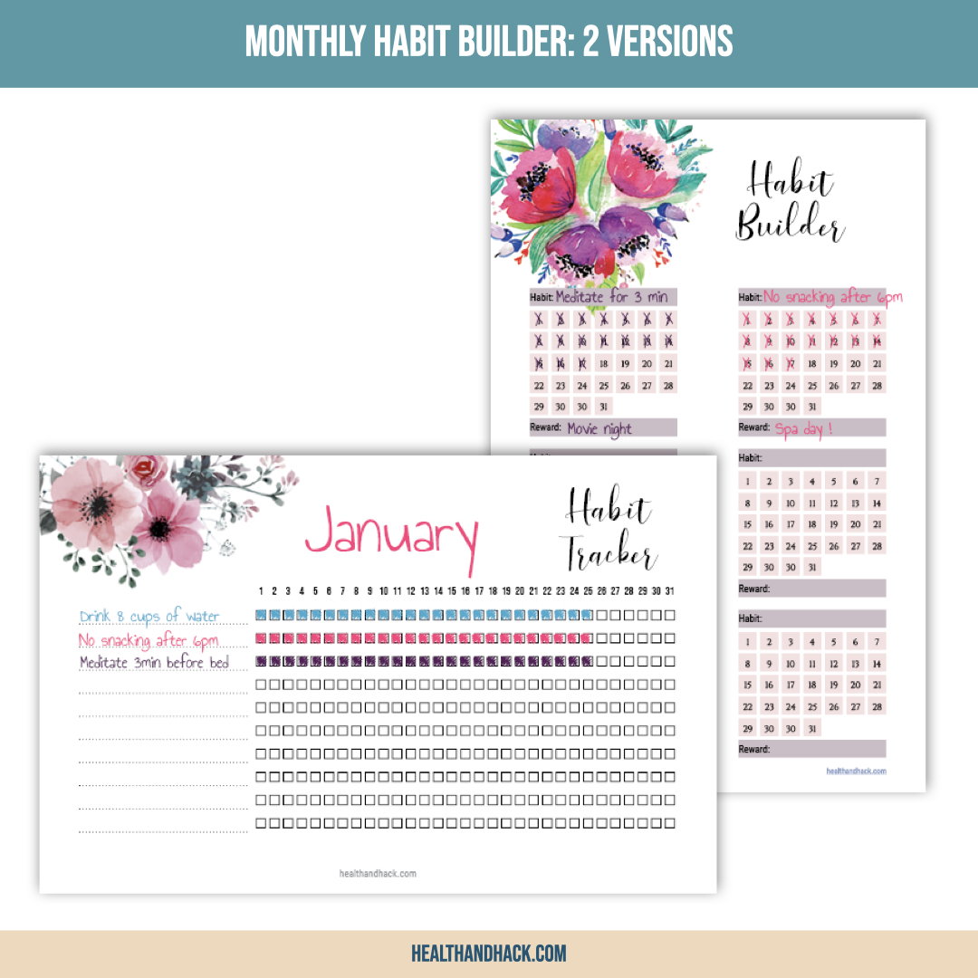 Printable Fitness Planner - Floral Design - Image 5