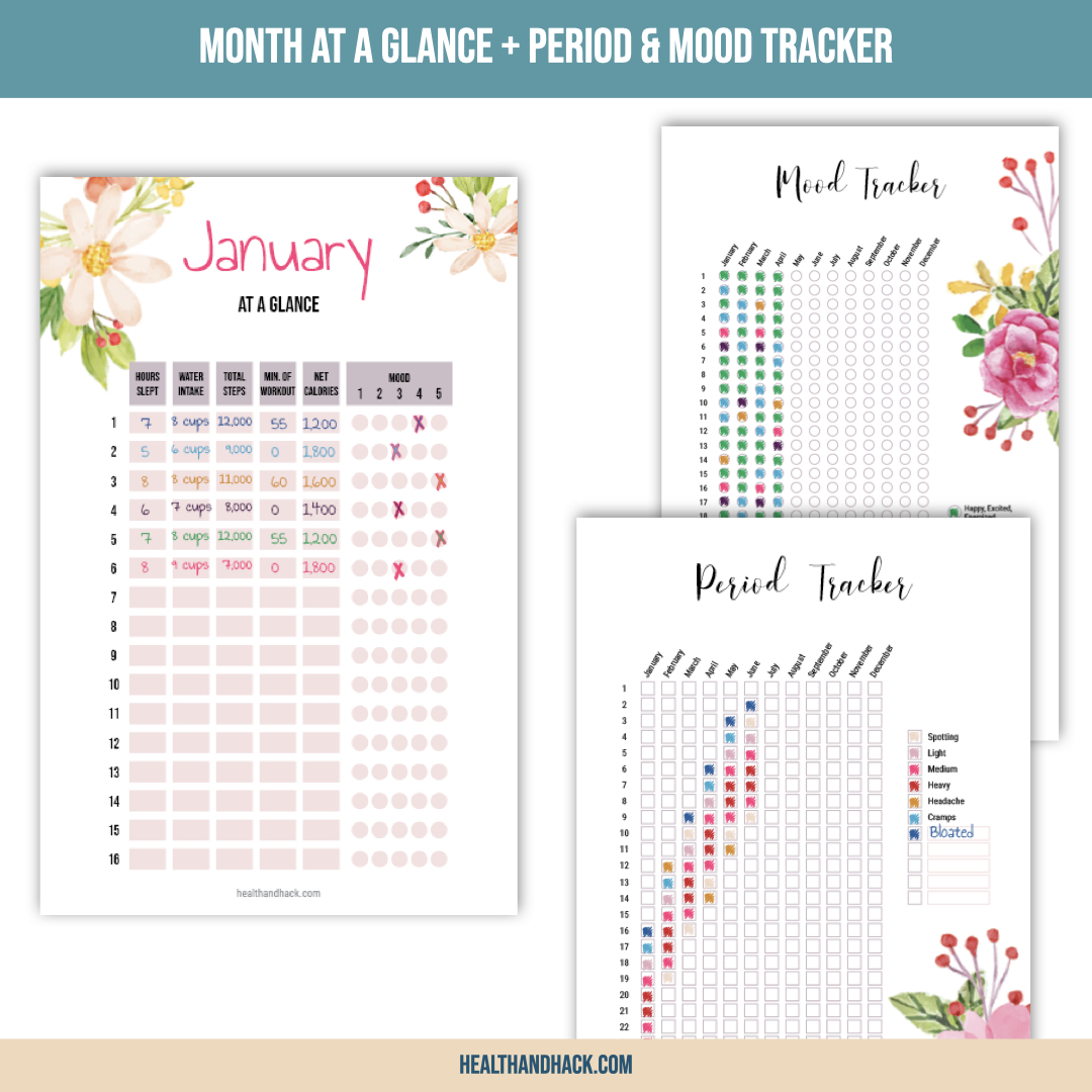 Printable Fitness Planner - Floral Design - Image 8