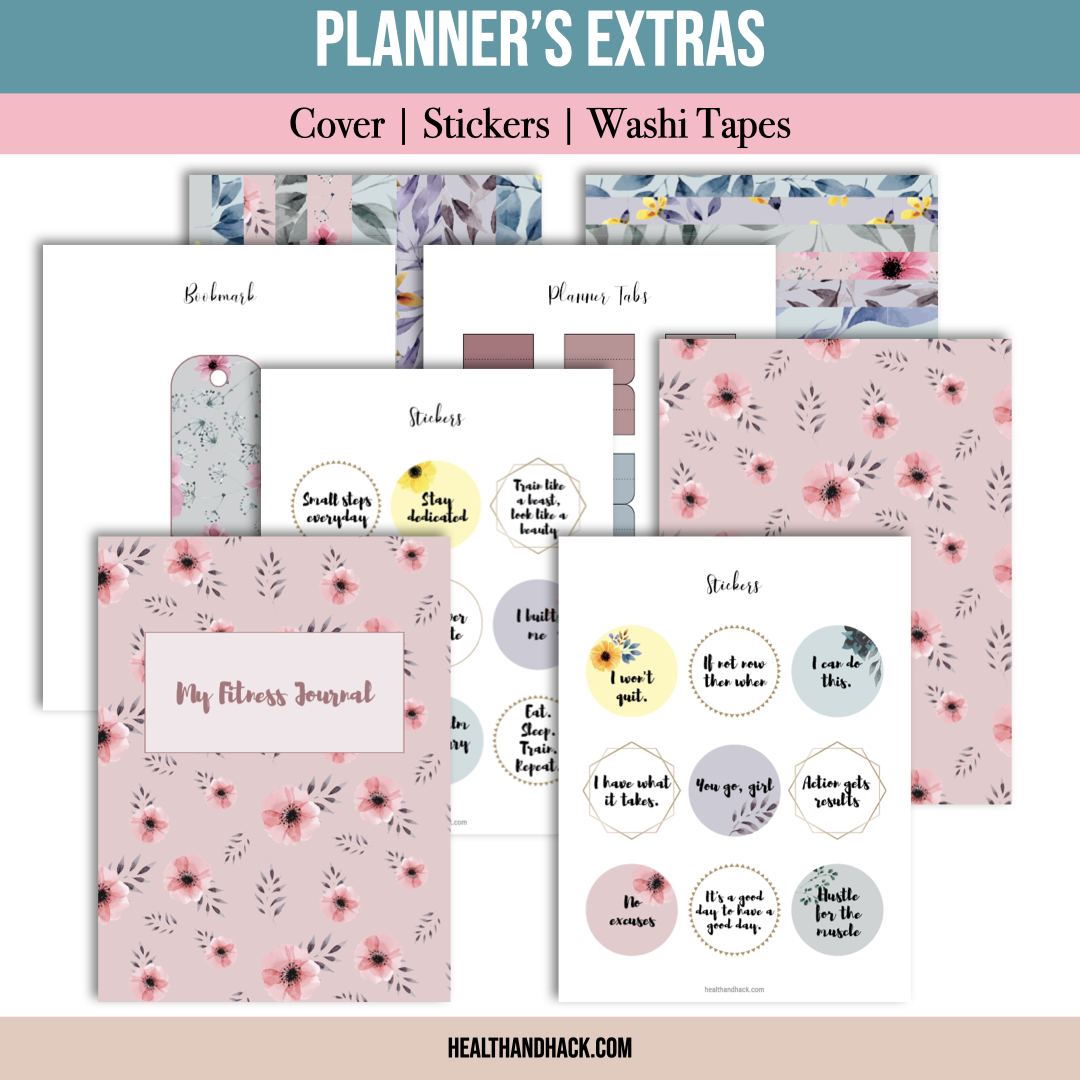 Printable Fitness Planner - Floral Design - Image 11