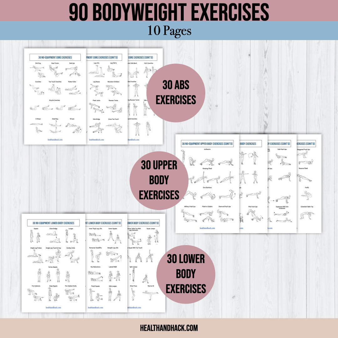 Printable Fitness Planner and Exercise Guide Bundle - Orchid - Image 4