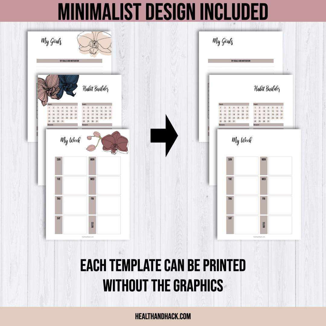 Printable Fitness Planner and Exercise Guide Bundle - Orchid - Image 7
