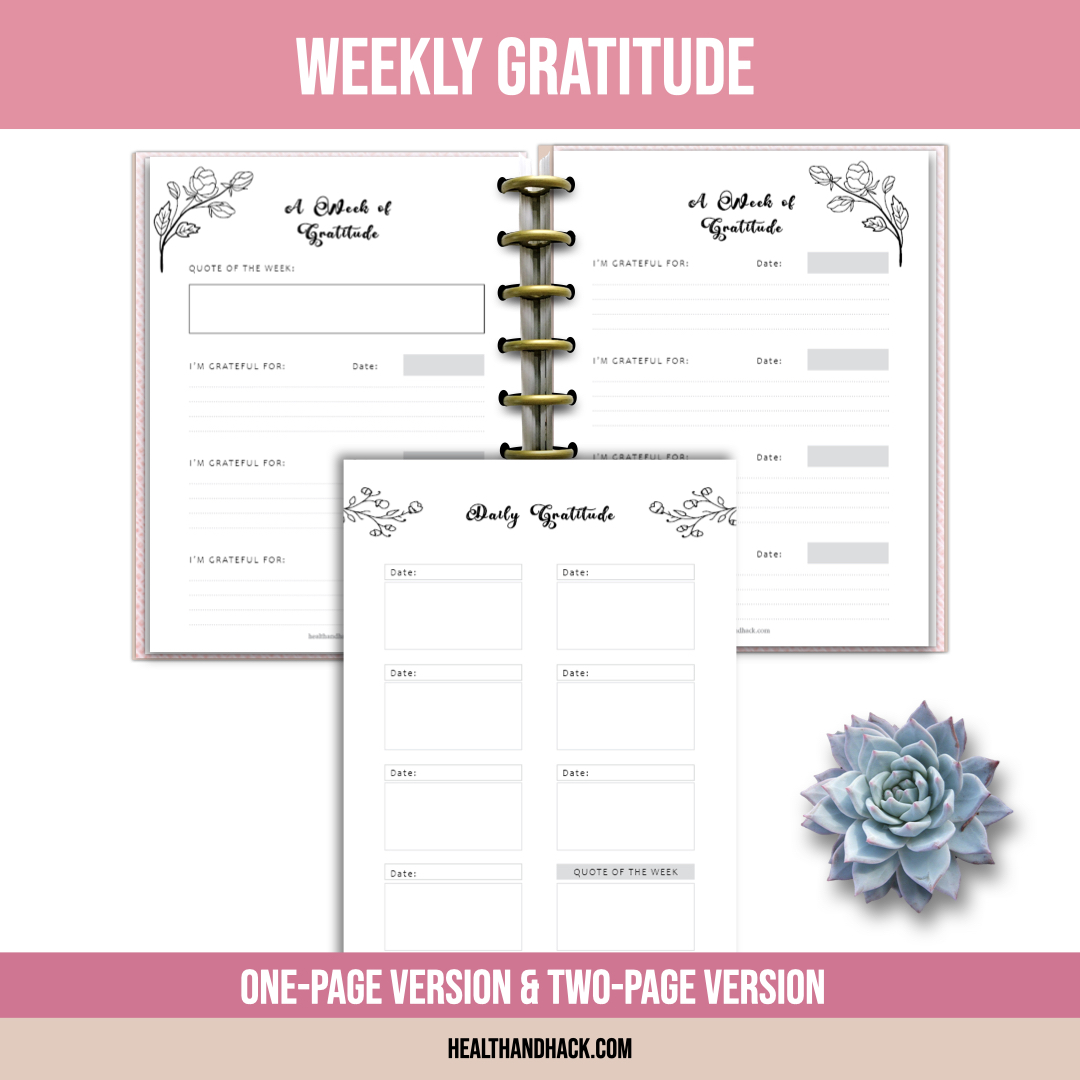 Printable Gratitude Journal - B&W Floral - Image 5
