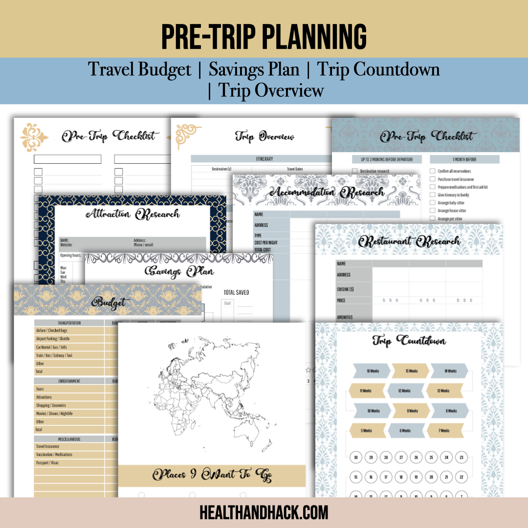 Printable Travel Journal - Damask - Image 5