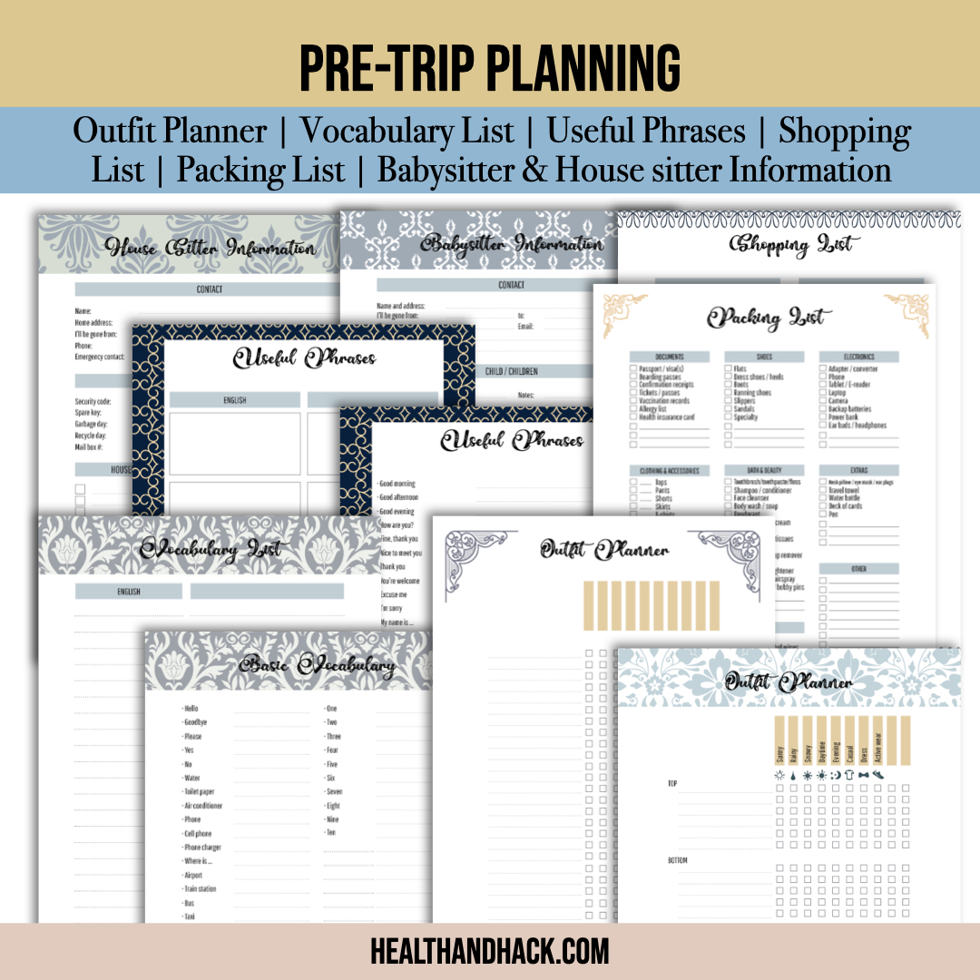 Printable Travel Journal - Damask - Image 6
