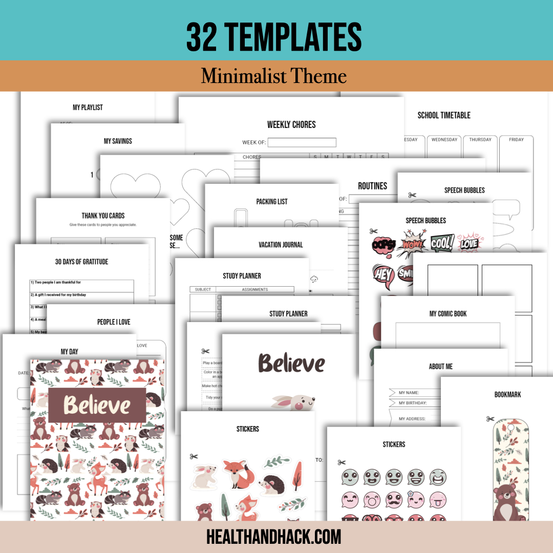 Printable Bullet Journal For Kids - Minimalist - Image 2