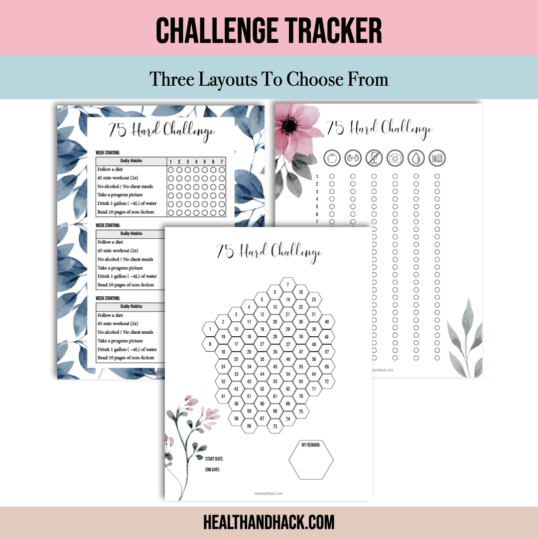 Printable 75-Day-Hard Challenge Tracker - Floral - Image 6