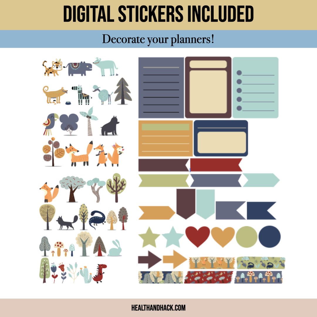 Digital Bullet Journal For Kids - Wildlife - Image 3