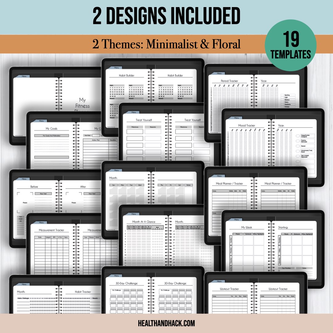 Digital Fitness Journal - Floral - Image 2