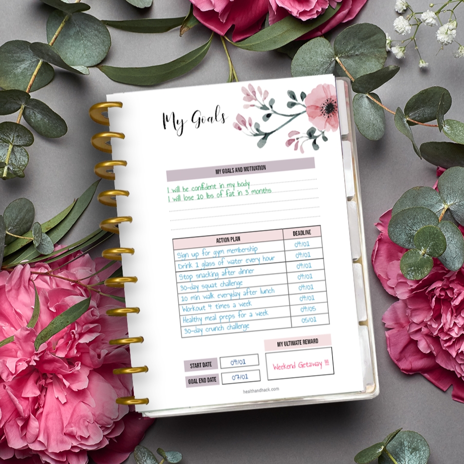 Printable Fitness Planner - Floral Design