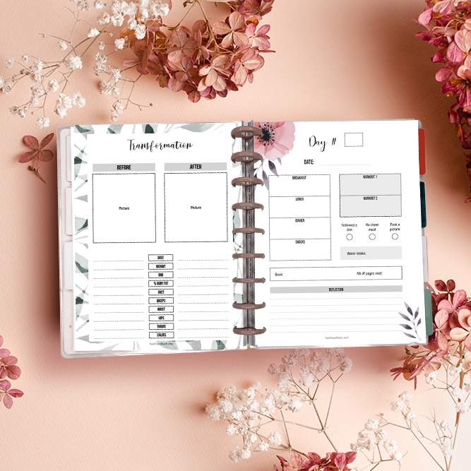 Printable 75-Day-Hard Challenge Tracker - Floral