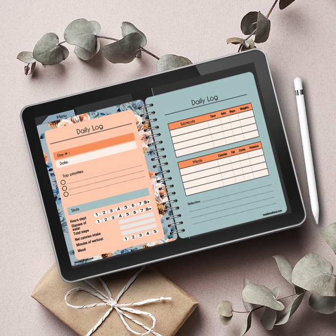 Digital Fitness Journal - Floral